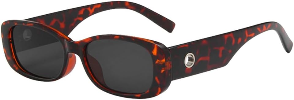 

Прямоугольные солнцезащитные очки для женщин и мужчин в стиле ретро с леопардовым принтом, защита от УФ-излучения UV400, модные овальные солнцезащитные очки для женщин MTZJH, Leopard Gray