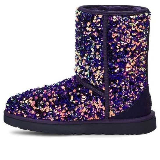Кроссовки классические короткие звездные блестящие зимние сапоги Ugg, фиолетовый