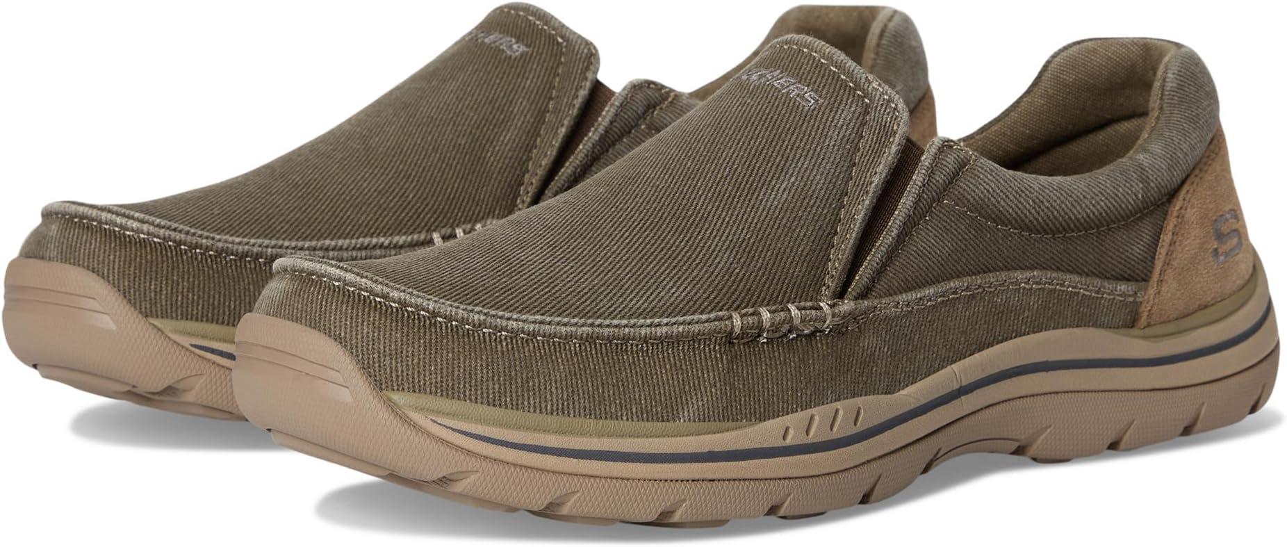 

Лоферы SKECHERS Expected - Avillo, цвет Khaki Canvas/Suede