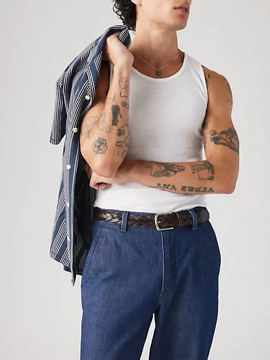 

Кожаный плетеный ремень Levi's, коричневый