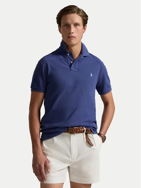 

Рубашка поло облегающего кроя 710536856441 Polo Ralph Lauren, синий