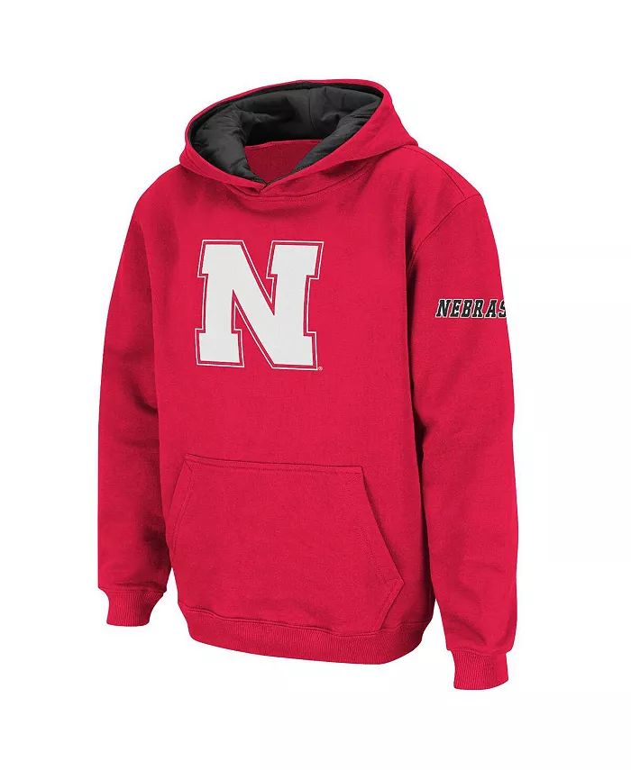 

Большая толстовка с капюшоном Big Boys Scarlet Nebraska Huskers с крупным логотипом Colosseum