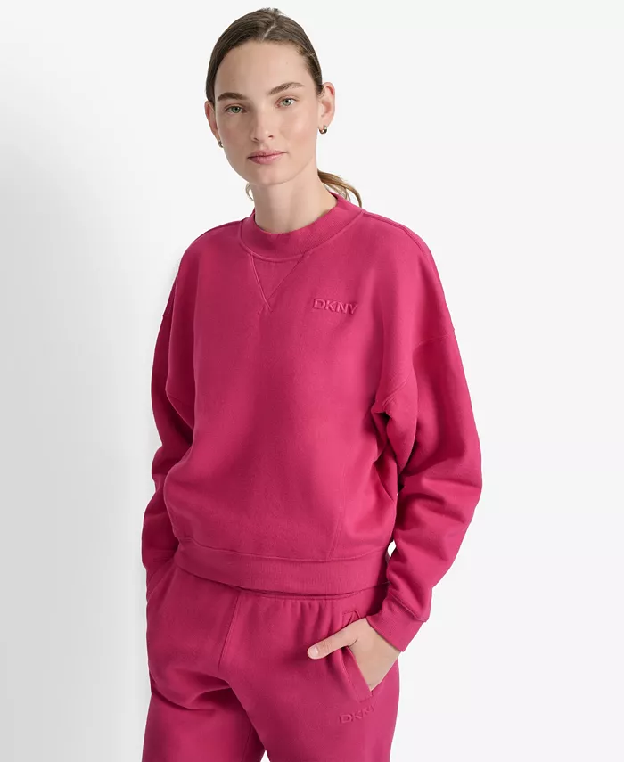 

Женский топ с круглым вырезом и длинными рукавами DKNY, красный