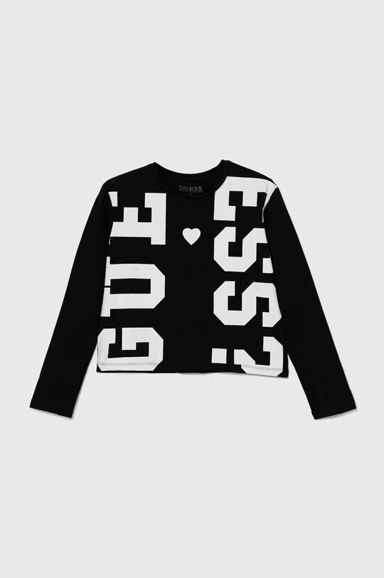 

Детская хлопковая рубашка с длинным рукавом Guess, черный