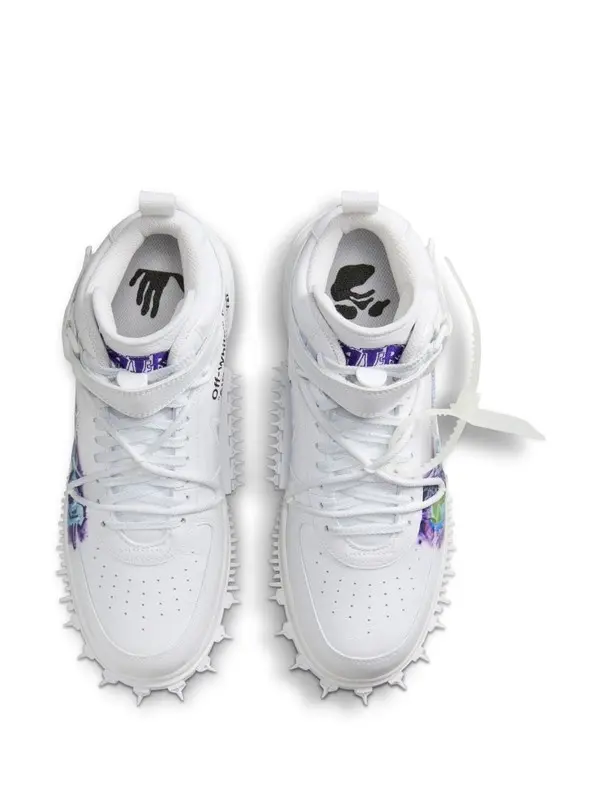 Кроссовки x off white air force 1 mid Nike, белый — фото 4