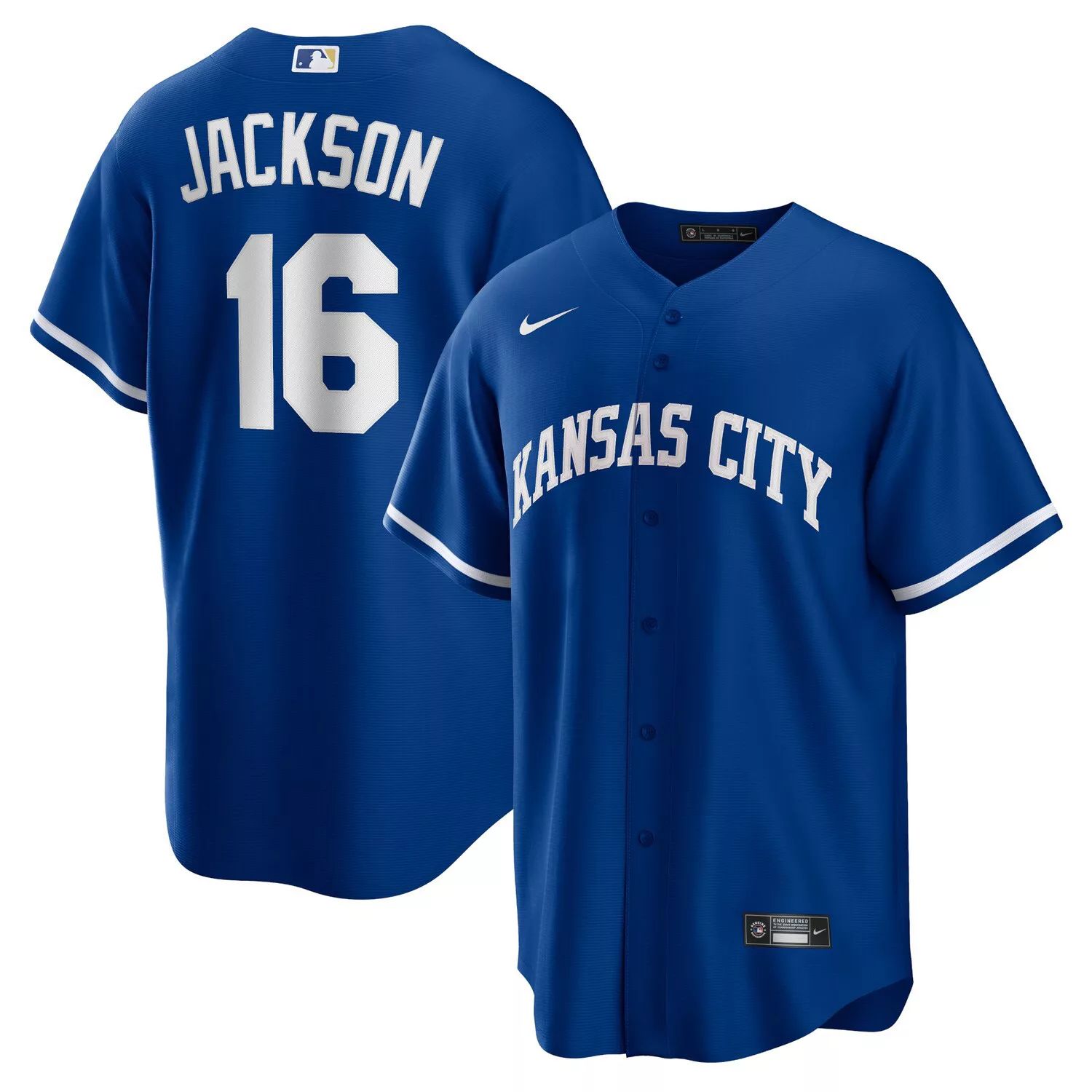 

Мужская футболка Nike Bo Jackson Royal Kansas City Royals Alternate Cooperstown Collection Replica Player Jersey