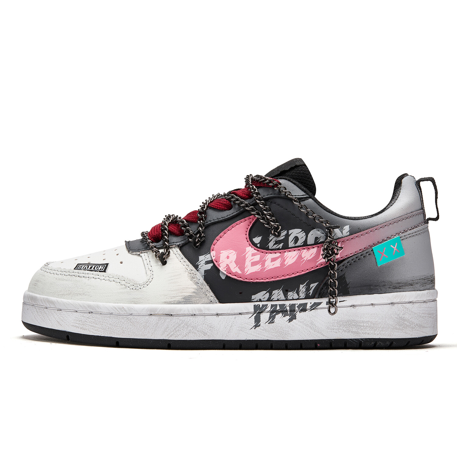 

Кроссовки Nike Court Borough Skateboarding Shoes Women's Low-top Black/pink/white, черный/розовый