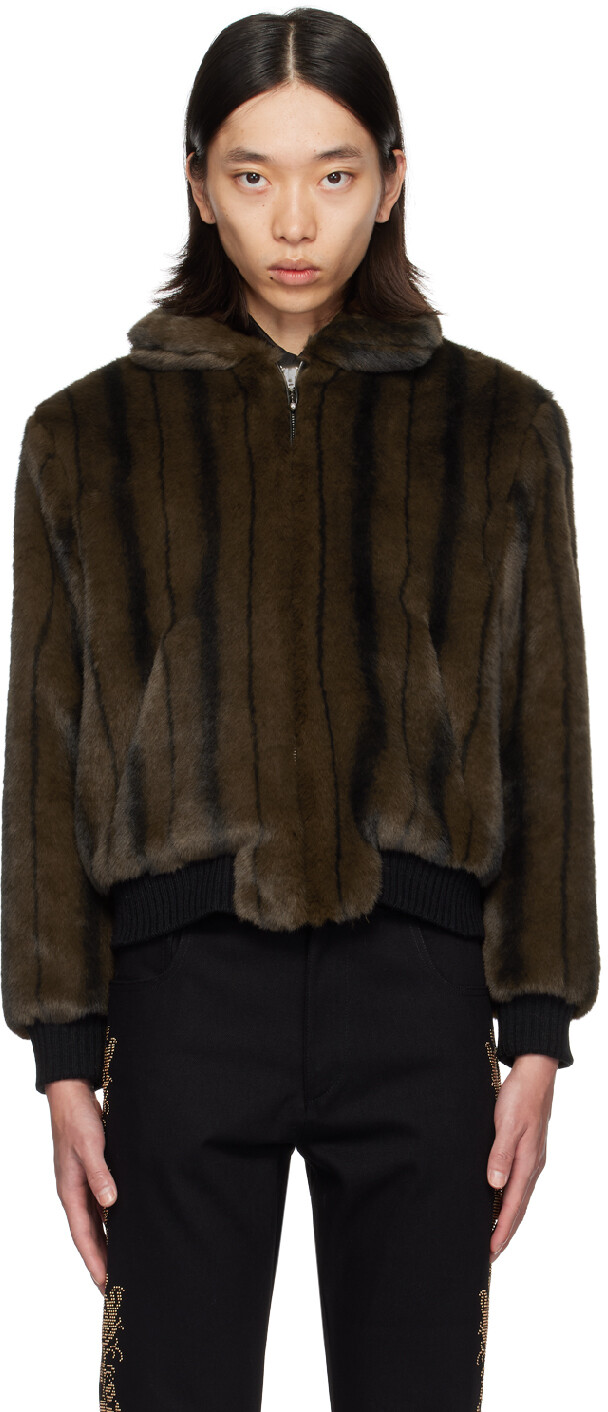 

Коричневая куртка Harrington из искусственного меха Ernest W. Baker