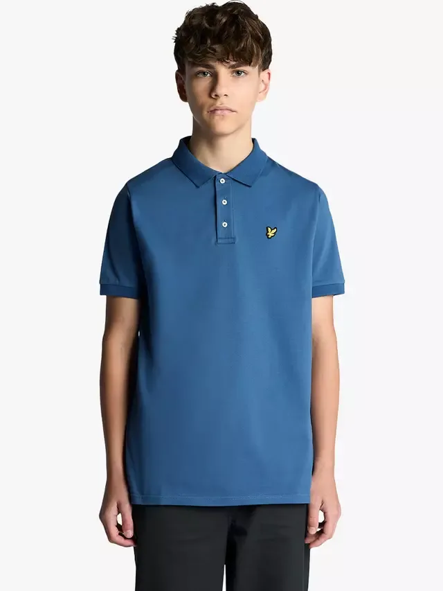 Детская футболка-поло с логотипом, темно-васильковый цвет Lyle & Scott