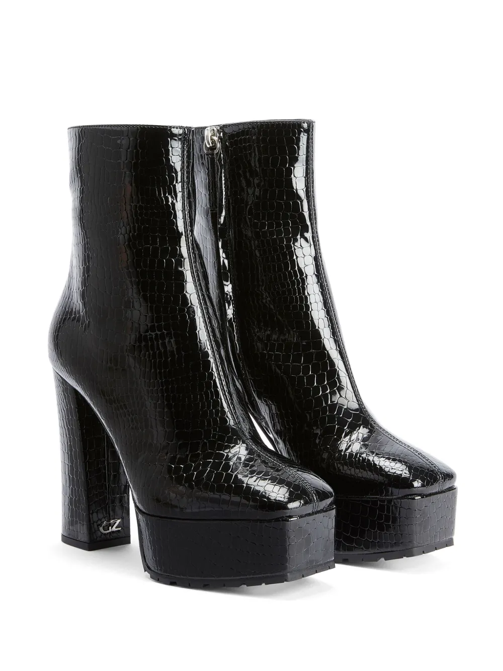 Ботильоны Morgana 120 с тиснением под кожу крокодила Giuseppe Zanotti, черный — фото 2