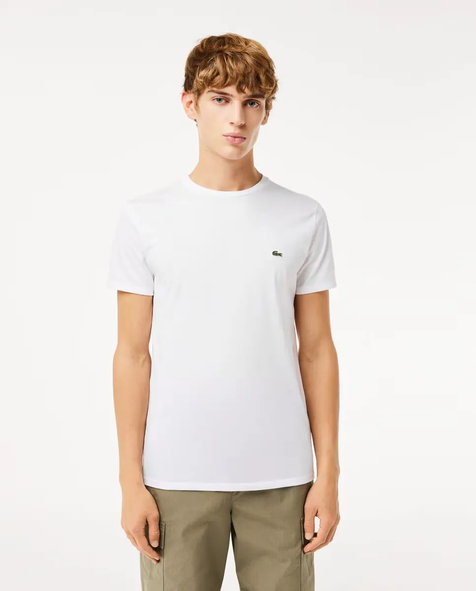 

Мужская футболка из пима-хлопка с коротким рукавом Lacoste, белый