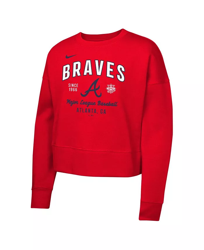Флисовая толстовка Atlanta Braves для девочек постарше, красная Nike — фото 3