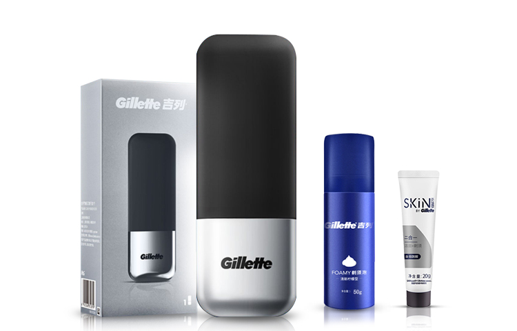 Магнитный дорожный футляр Gillette + мини-гель для бритья + уходовое средство, черный — фото 3