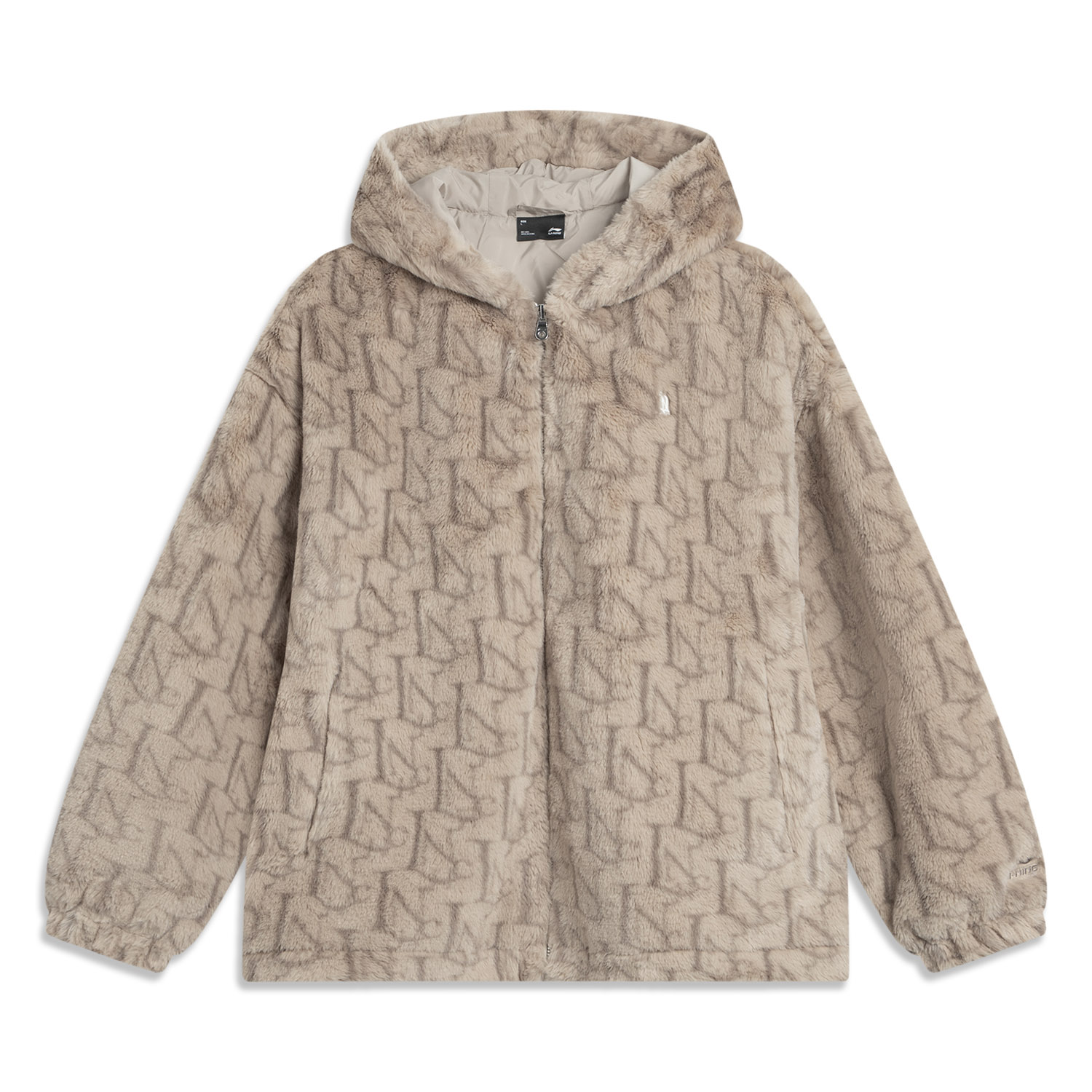 

LINING Спортивное пальто из велюра, Cashmere Gray Letter All over Print