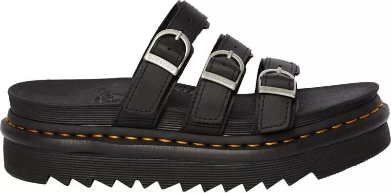 

Женские шлепанцы из гидрокожи Dr. Martens Blaire, черный
