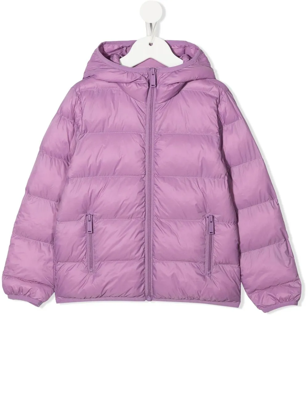 

Пуховик с капюшоном и логотипом DSQUARED2 KIDS, фиолетовый