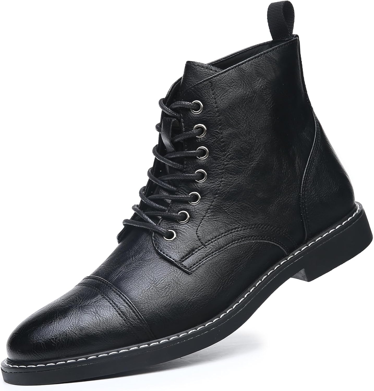 

Мужские кожаные ботинки YRZHGDL Чукка с комфортным носком, шнуровкой, высокой платформой, формальные оксфорды, ботинки на щиколотку, повседневные, легкие, противоскользящие, для деловых встреч, офисной работы, ежедневной носки, езды на мотоцикле...