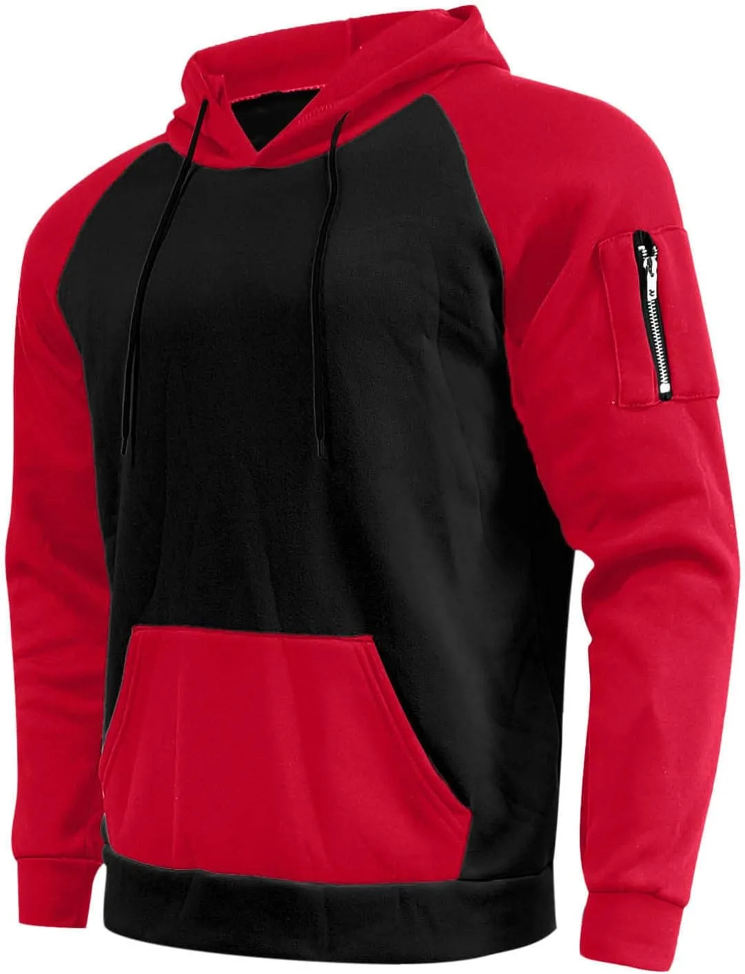 

Мужской свитшот с длинным рукавом, теплый, с подкладкой Sherpa, карманом и цветным блоком