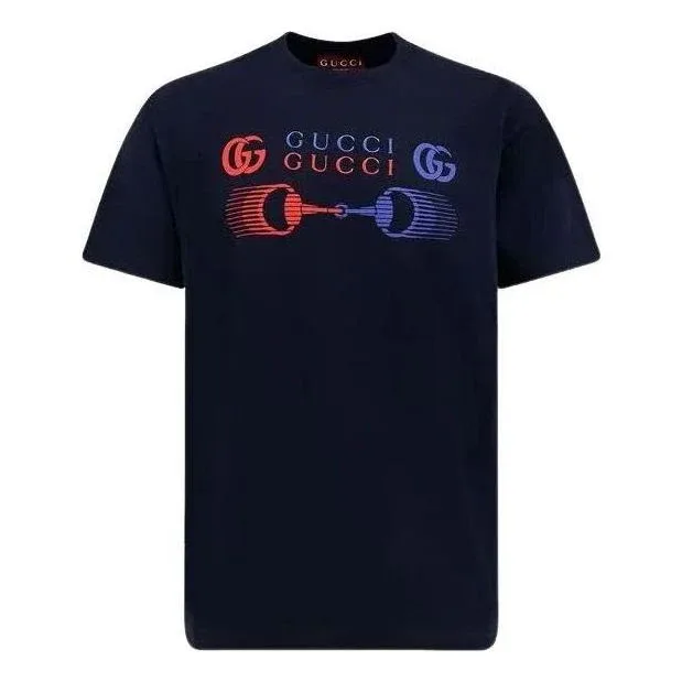 Футболка Gucci Di Cotone Stampato 25 Blue Navy