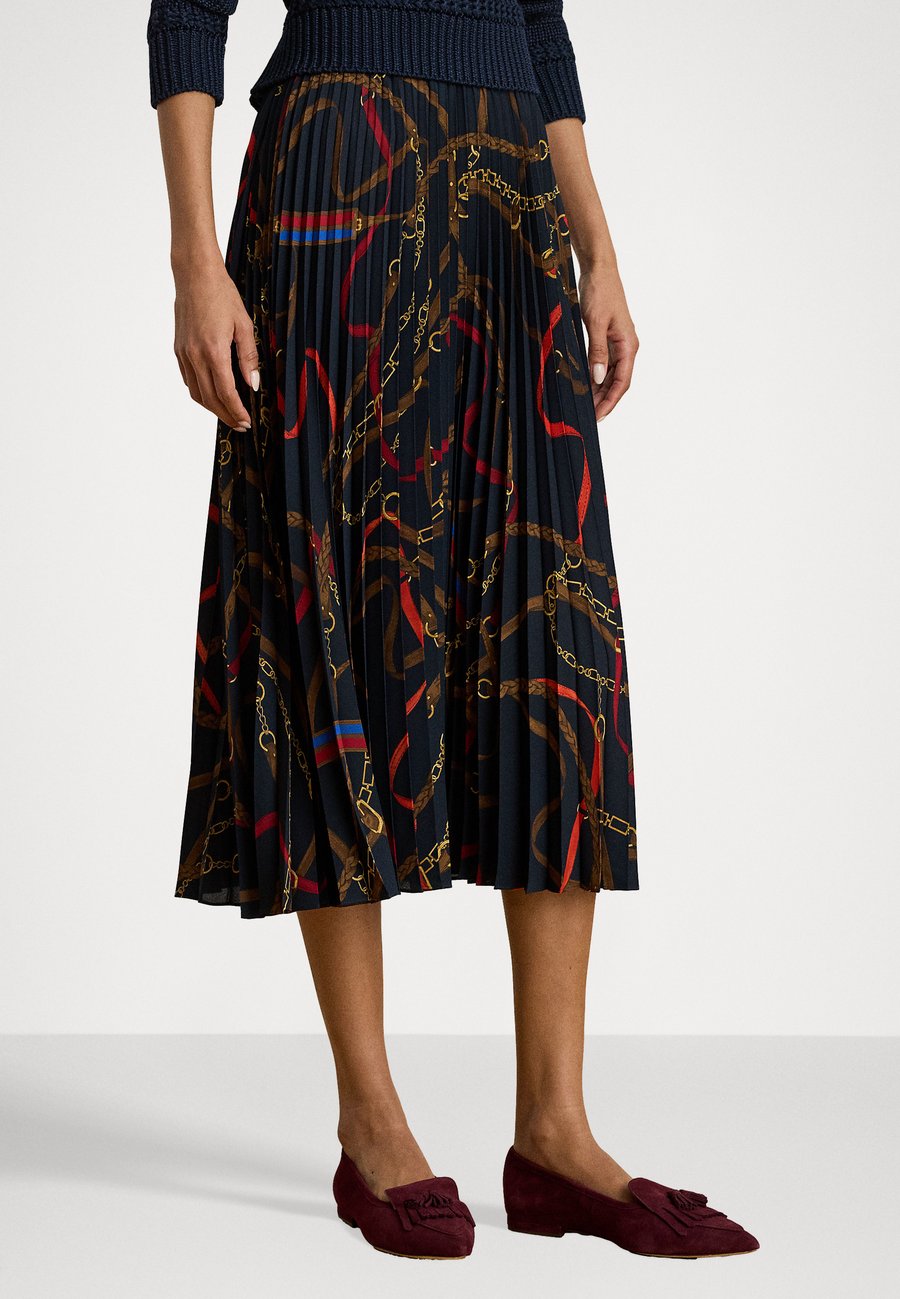

Юбка Lauren Ralph Lauren BELTING-PRINT PLEATED GEORGETTE SKIRT, Navy Multi/Dark Blue