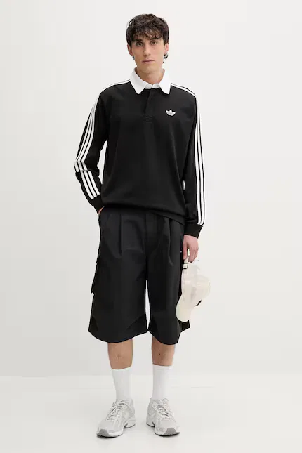 Лонгслив с длинным рукавом свободный крой Adidas Originals, черный — фото 2