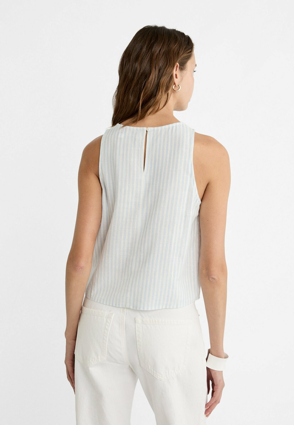 

Блуза FLOWING RACERBACK Stradivarius, светло-голубой