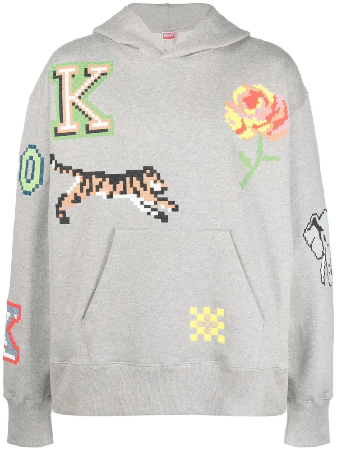 

Kenzo худи оверсайз Kenzo Pixel, серый