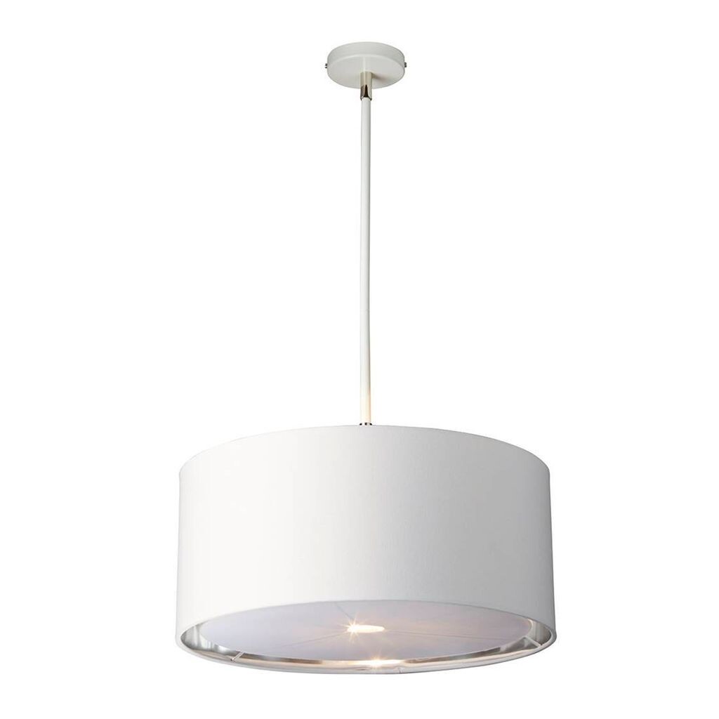 

Подвесной светильник Balance из полированного никеля с белым абажуром. Elstead Lighting