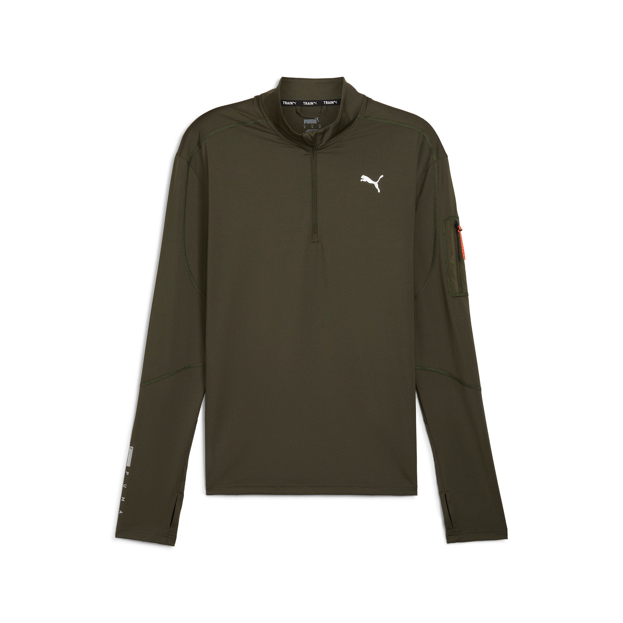 

Мужская куртка PUMA с застежкой-молнией на четверть длины, темно-оливковый