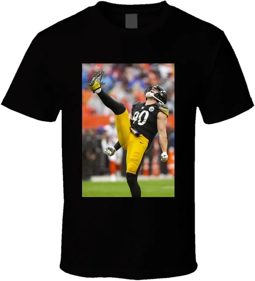 Футболка с надписью «TJ Watt Kicking Sack Celebration»