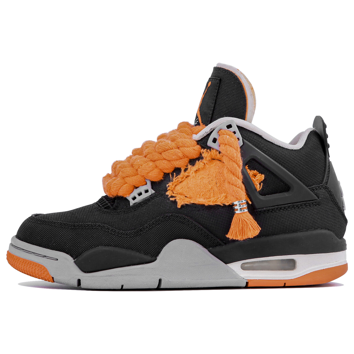 Кроссовки Air JORDAN 4 Vintage Basketball Shoes Women's Mid-Top Black Orange
