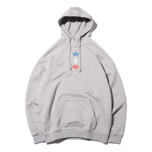 

Толстовка Adidas Big Trefoil Hoodie 'Grey Heather Lush Blue', серый