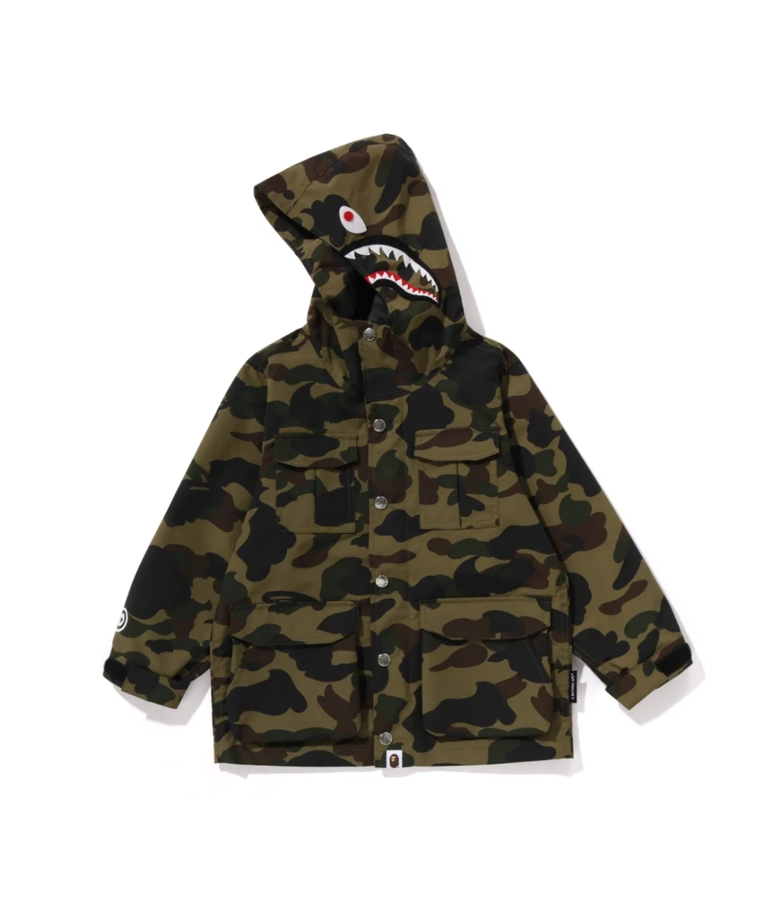 Куртка милитари A BATHING APE из камуфляжного нейлона, зелёная — фото 4