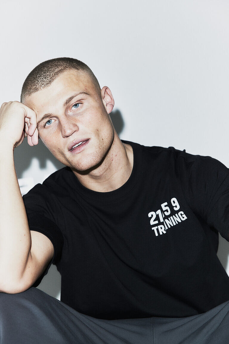 

Спортивная футболка свободного кроя drymove из хлопка H&M, черный