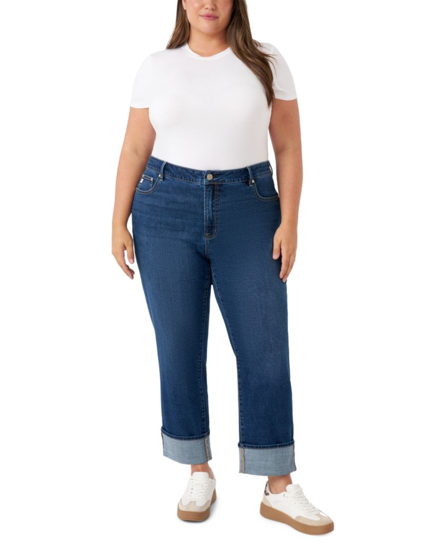 

Винтажные прямые джинсы больших размеров с подворотами Seven7, Canyon Dark Wash