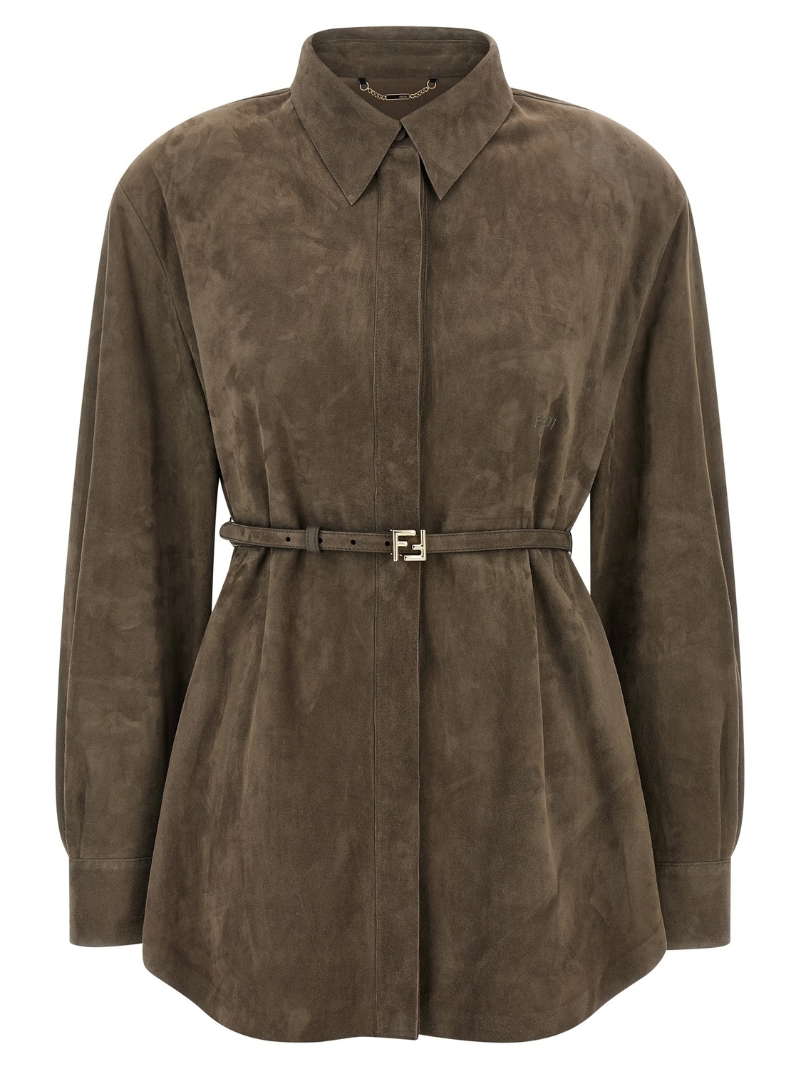 

Замшевая рубашка FENDI, серый