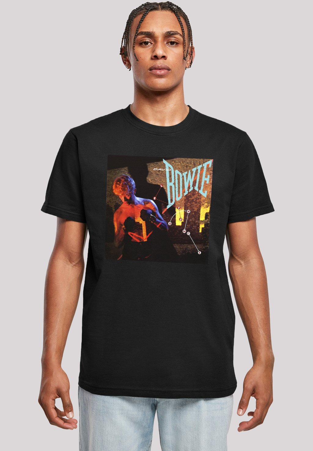 

Футболка с принтом DAVID BOWIE LET'S DANCE ALBUM COVER F4NT4STIC, черный