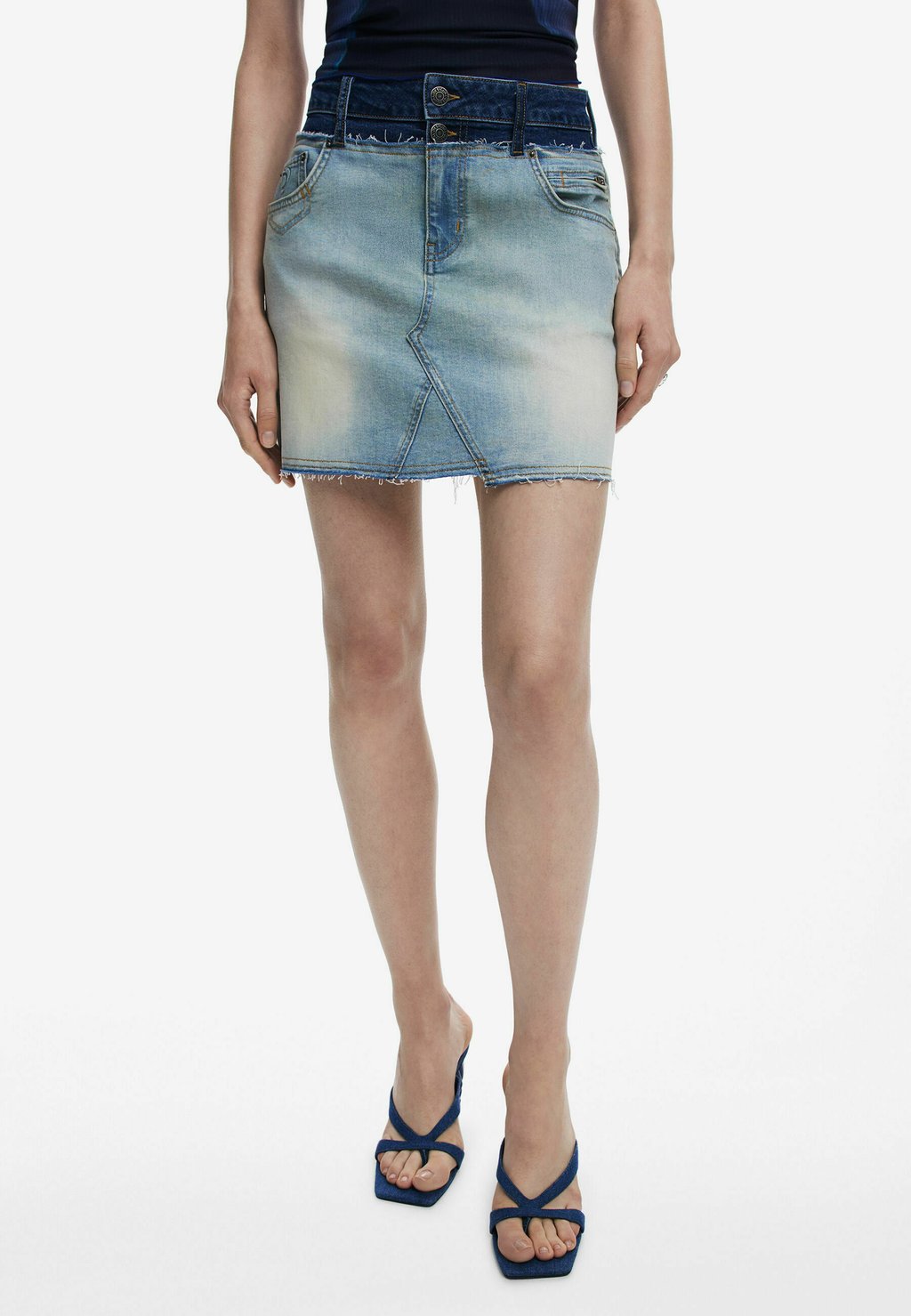 

Джинсовая юбка DOUBLE WAIST - Mini skirt Desigual, синий