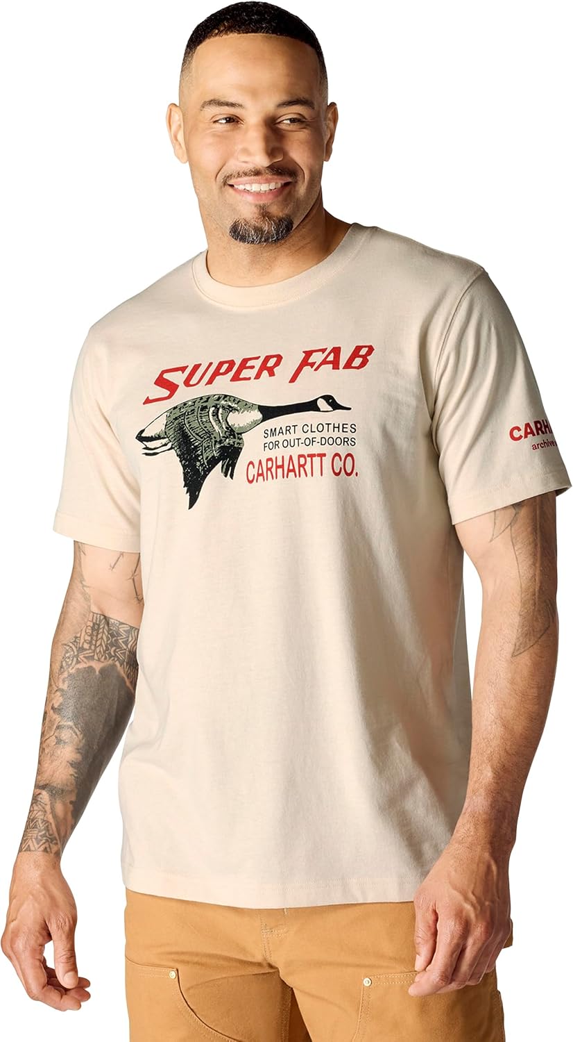 

Мужская футболка Carhartt свободного кроя с короткими рукавами и эффектным принтом, Oat Milk, Белый, Мужская футболка Carhartt свободного кроя с короткими рукавами и эффектным принтом, Oat Milk