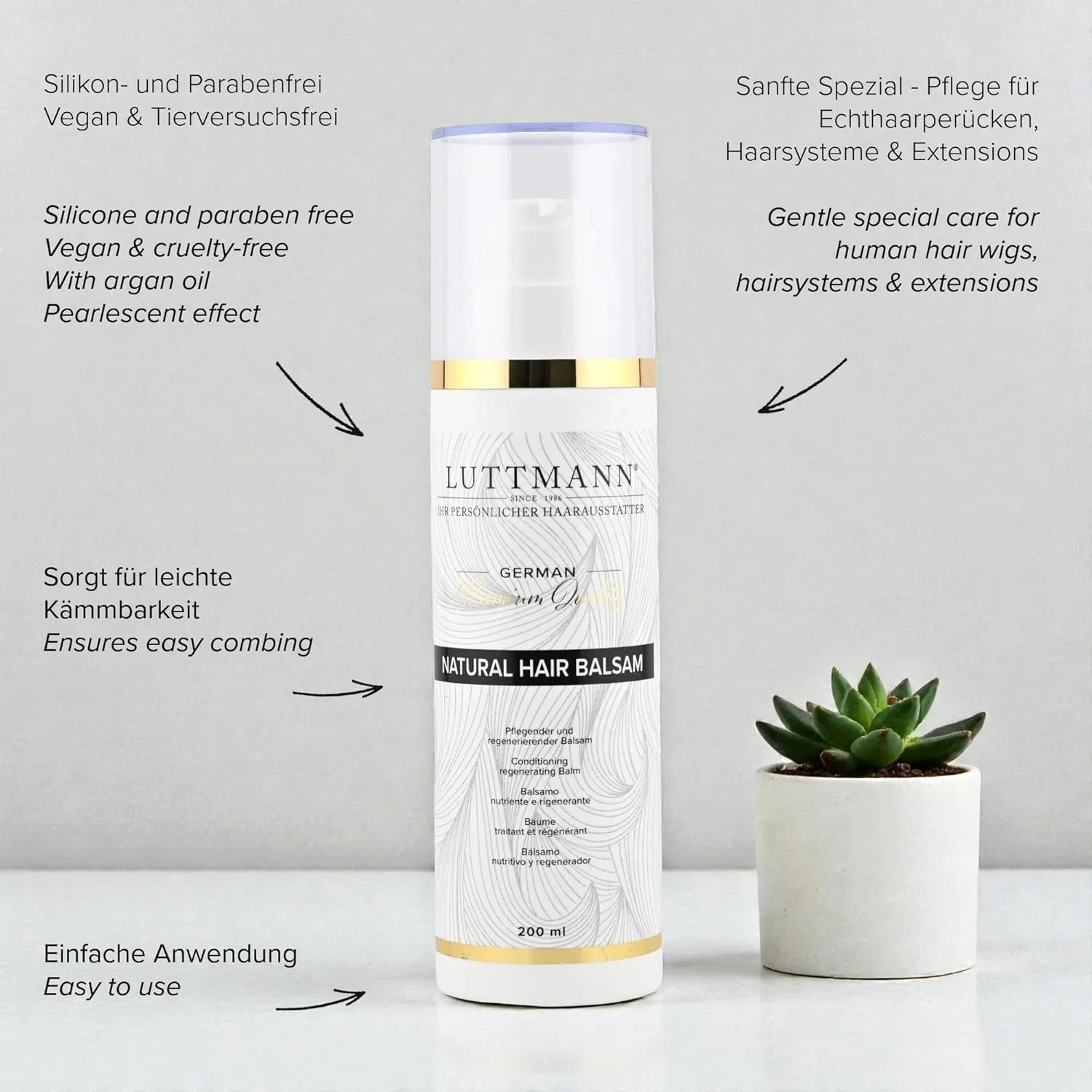 Натуральный бальзам для волос LUTTMANN Natural Hair Balm 200 мл Luttmann — фото 2