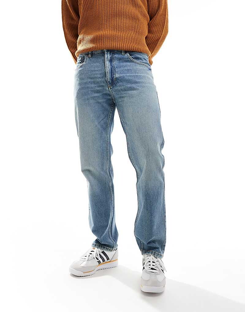 

Синие винтажные джинсы прямого кроя Pull&Bear