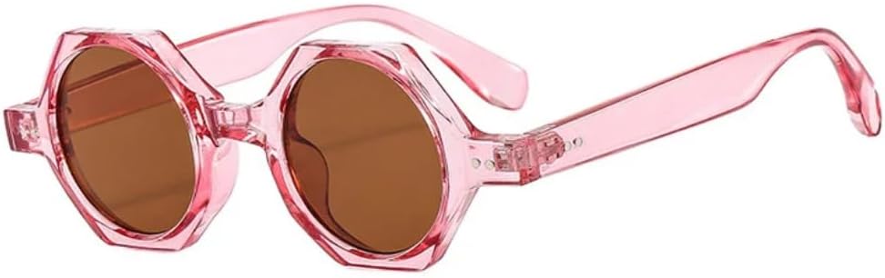 

Солнцезащитные очки с защитой UV400 | Круглые, в стиле панк, с разноцветными линзами | Для женщин и мужчин, для занятий спортом на открытом воздухе и вождения DSVIGF, Pink-brown