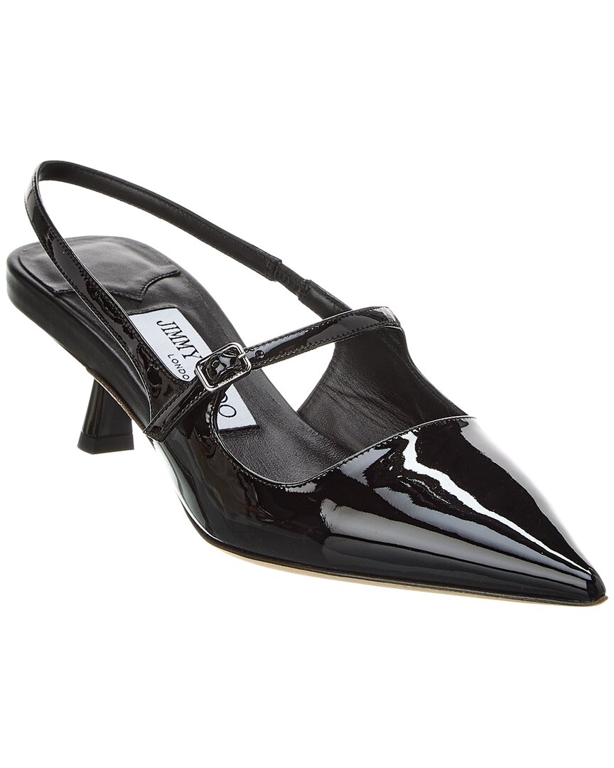 Патентованные туфли-лодочки Jimmy Choo Didi 45 Slingback, черный