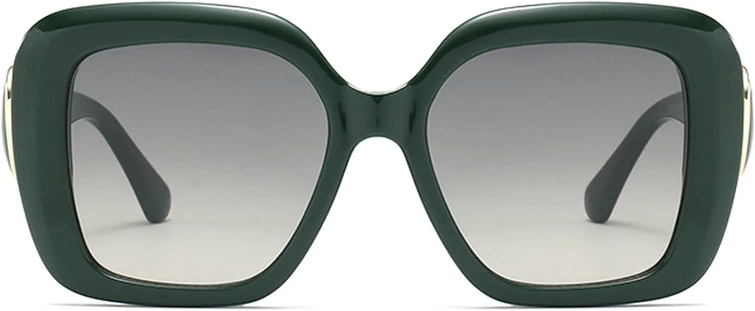 

Ретро-солнцезащитные очки большого квадратного размера для женщин и мужчин, стильные, в форме сердца, модные, с защитой от УФ-излучения UV400 mincl, Green