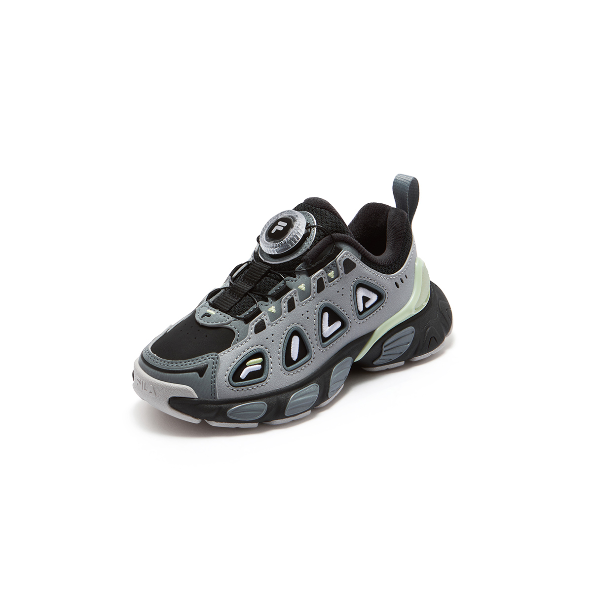 FILA KIDS Легкие беговые кроссовки Heritage FHT с абразивостойкостью и амортизацией, низкие, Black/Space Silver, детские — фото 4