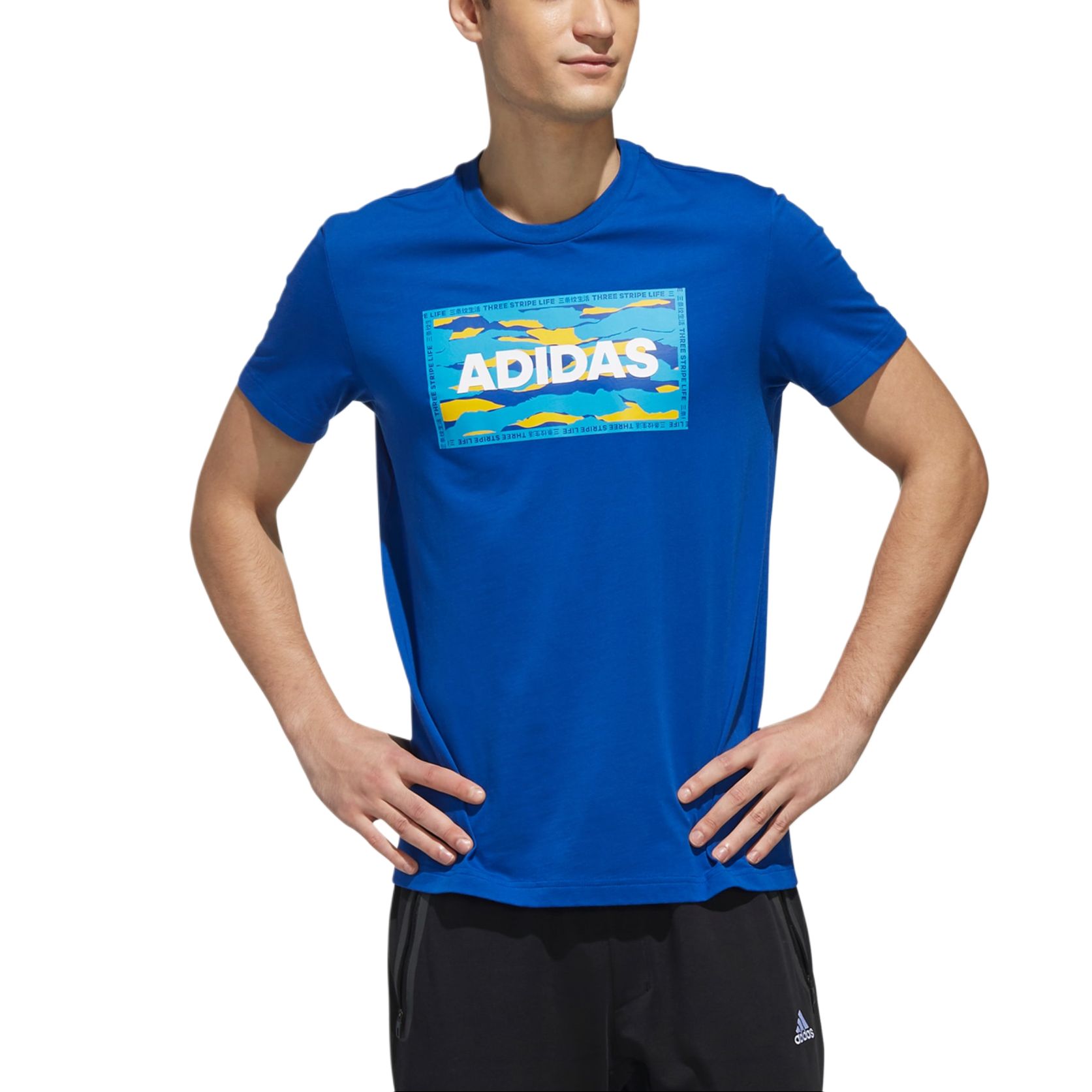 

Adidas Футболка мужская студенческая синяя