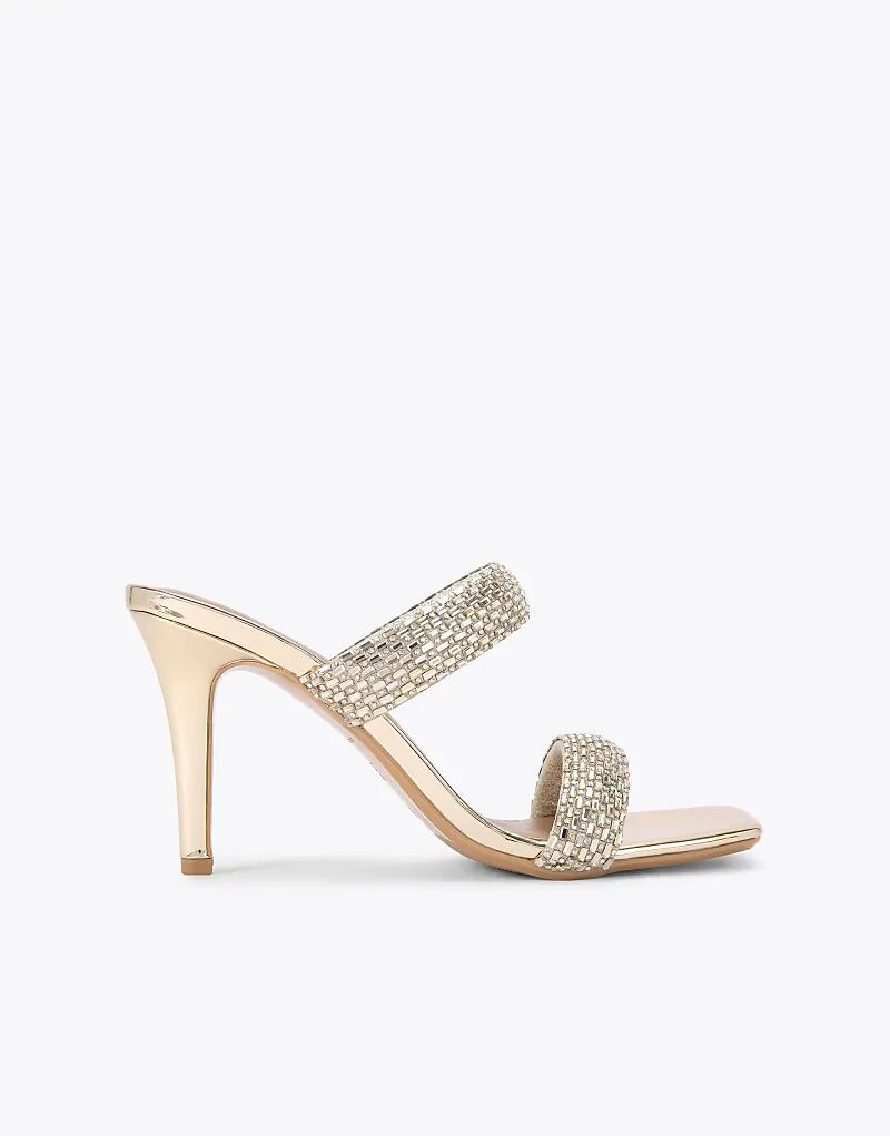 Босоножки KG Kurt Geiger Fleur на каблуке-мюле в золотом цвете