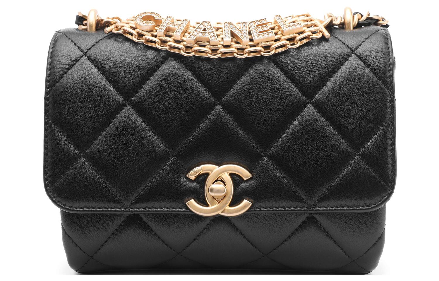 CHANEL 22SS Сумка через плечо из ягненка, мини кроссбоди женская черная — фото 2