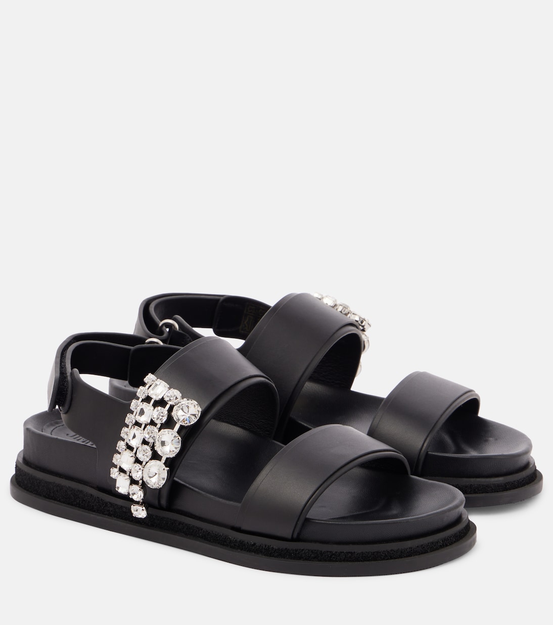 Сандалии из кожи с декором Verity Jimmy Choo, черный