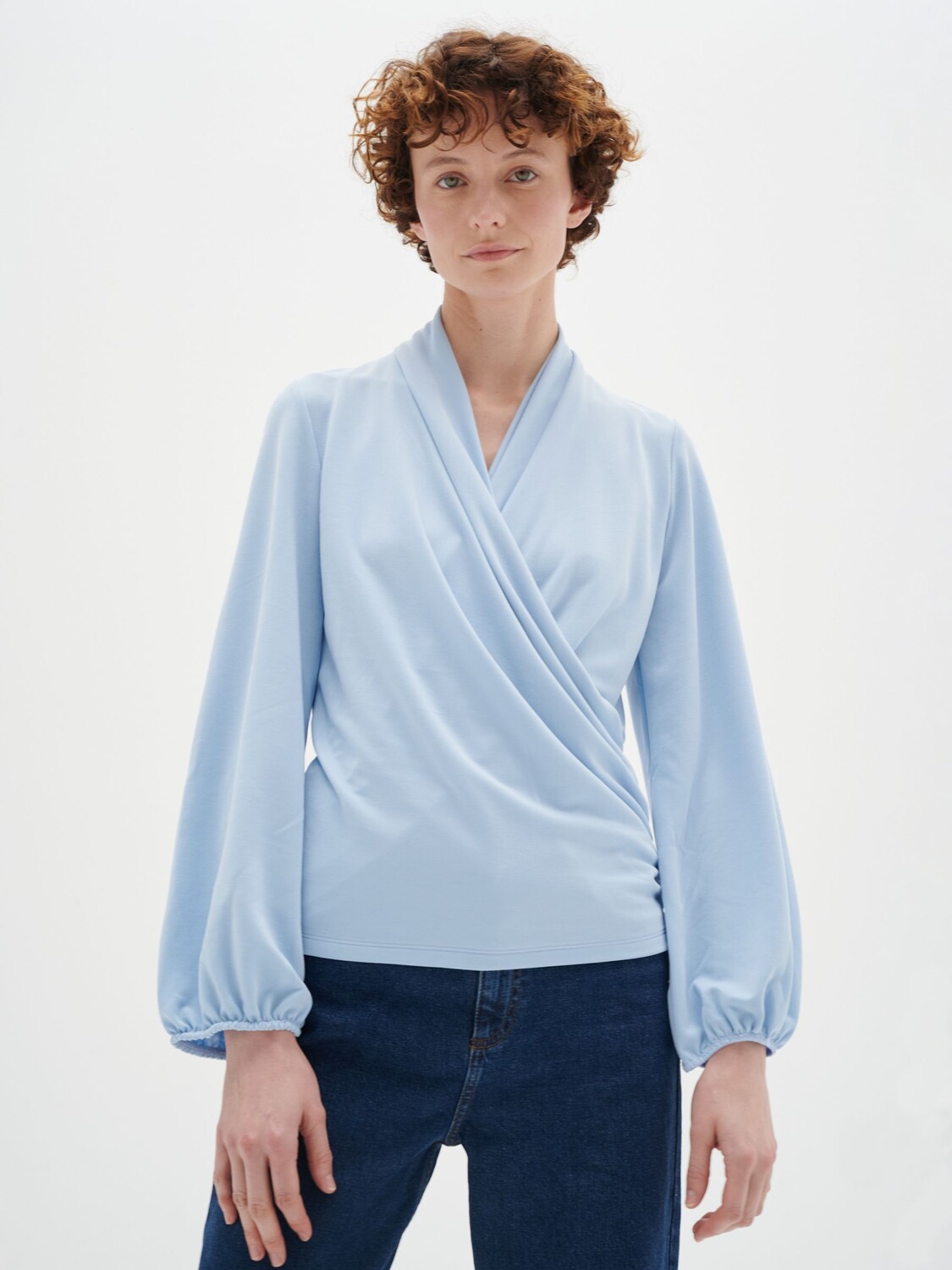 

Zelano Блузка с запахом InWear, шамбре синий